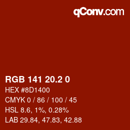 Color code: RGB 141 20.2 0 | qconv.com