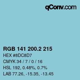 カラーコード: RGB 141 200.2 215 | qconv.com