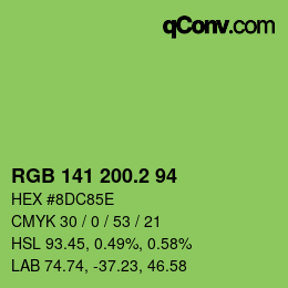 カラーコード: RGB 141 200.2 94 | qconv.com