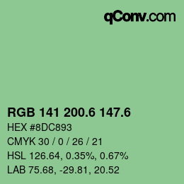 カラーコード: RGB 141 200.6 147.6 | qconv.com