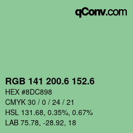 カラーコード: RGB 141 200.6 152.6 | qconv.com