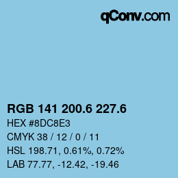 カラーコード: RGB 141 200.6 227.6 | qconv.com