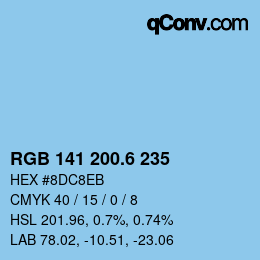 カラーコード: RGB 141 200.6 235 | qconv.com
