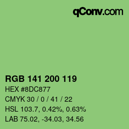 Color code: RGB 141 200 119 | qconv.com