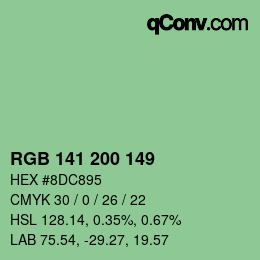 Color code: RGB 141 200 149 | qconv.com