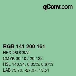 Color code: RGB 141 200 161 | qconv.com