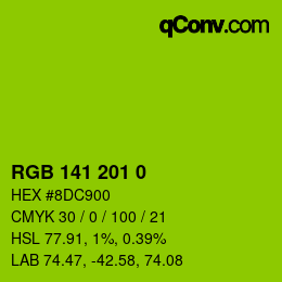 Color code: RGB 141 201 0 | qconv.com