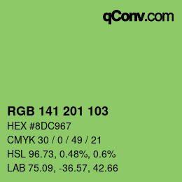 カラーコード: RGB 141 201 103 | qconv.com