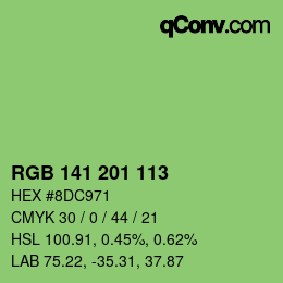 Color code: RGB 141 201 113 | qconv.com