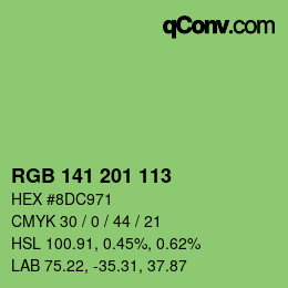 Color code: RGB 141 201 113 | qconv.com