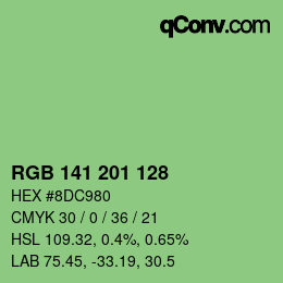 Color code: RGB 141 201 128 | qconv.com