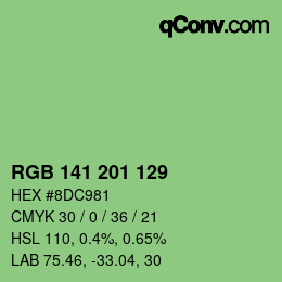 Color code: RGB 141 201 129 | qconv.com