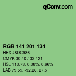 Color code: RGB 141 201 134 | qconv.com