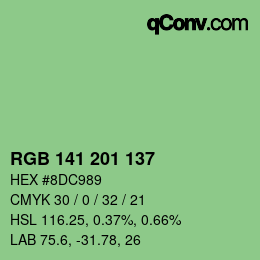 Color code: RGB 141 201 137 | qconv.com