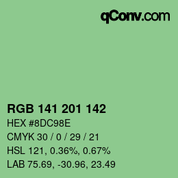 Color code: RGB 141 201 142 | qconv.com