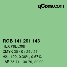 カラーコード: RGB 141 201 143 | qconv.com