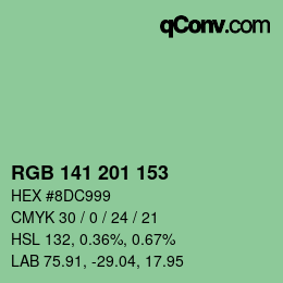Color code: RGB 141 201 153 | qconv.com
