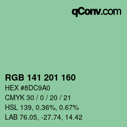 Color code: RGB 141 201 160 | qconv.com