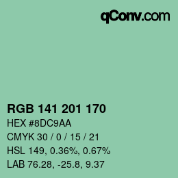 Color code: RGB 141 201 170 | qconv.com