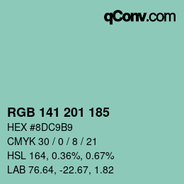 Color code: RGB 141 201 185 | qconv.com
