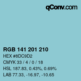 Color code: RGB 141 201 210 | qconv.com