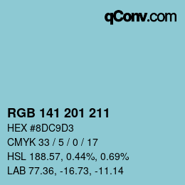 Color code: RGB 141 201 211 | qconv.com
