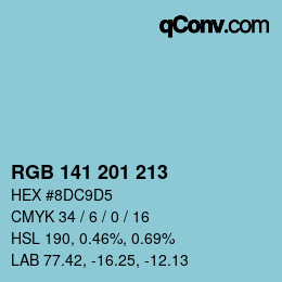 Color code: RGB 141 201 213 | qconv.com