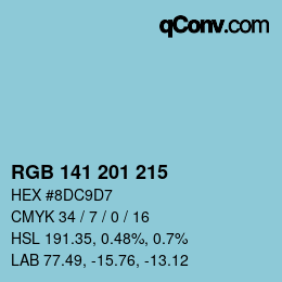 Color code: RGB 141 201 215 | qconv.com