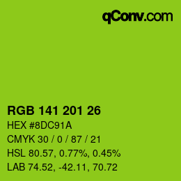 Color code: RGB 141 201 26 | qconv.com