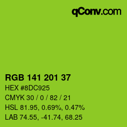 カラーコード: RGB 141 201 37 | qconv.com