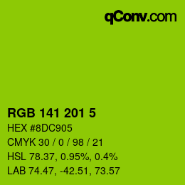 Color code: RGB 141 201 5 | qconv.com