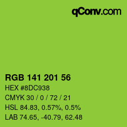 Color code: RGB 141 201 56 | qconv.com
