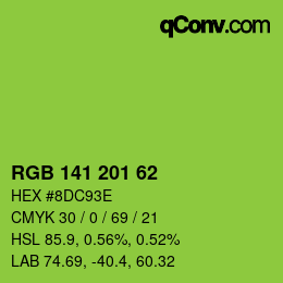 Color code: RGB 141 201 62 | qconv.com