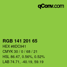 Color code: RGB 141 201 65 | qconv.com