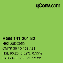 Color code: RGB 141 201 82 | qconv.com