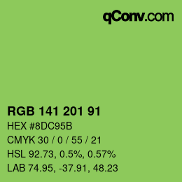 Color code: RGB 141 201 91 | qconv.com