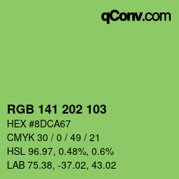 Color code: RGB 141 202 103 | qconv.com