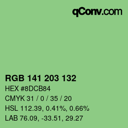 Color code: RGB 141 203 132 | qconv.com