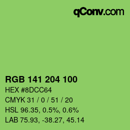 Color code: RGB 141 204 100 | qconv.com
