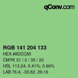 颜色代码: RGB 141 204 133 | qconv.com