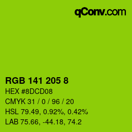 カラーコード: RGB 141 205 8 | qconv.com