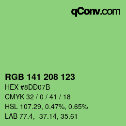 Color code: RGB 141 208 123 | qconv.com
