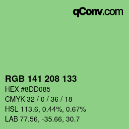 Color code: RGB 141 208 133 | qconv.com