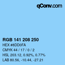 Color code: RGB 141 208 250 | qconv.com