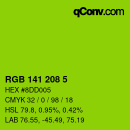 Color code: RGB 141 208 5 | qconv.com