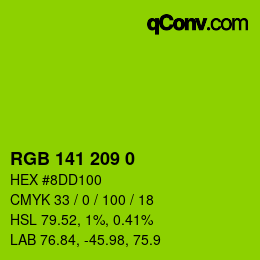 颜色代码: RGB 141 209 0 | qconv.com