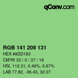 Color code: RGB 141 209 131 | qconv.com