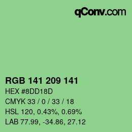 Color code: RGB 141 209 141 | qconv.com