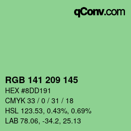 カラーコード: RGB 141 209 145 | qconv.com