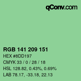 Color code: RGB 141 209 151 | qconv.com